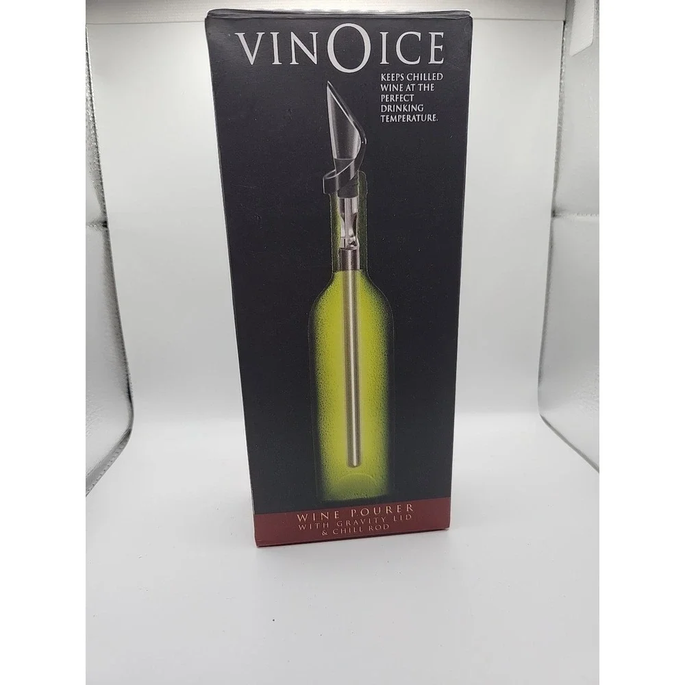 Cork Pops VinOice Wine Pourer with Gravity Lid & Chill Rod new in box